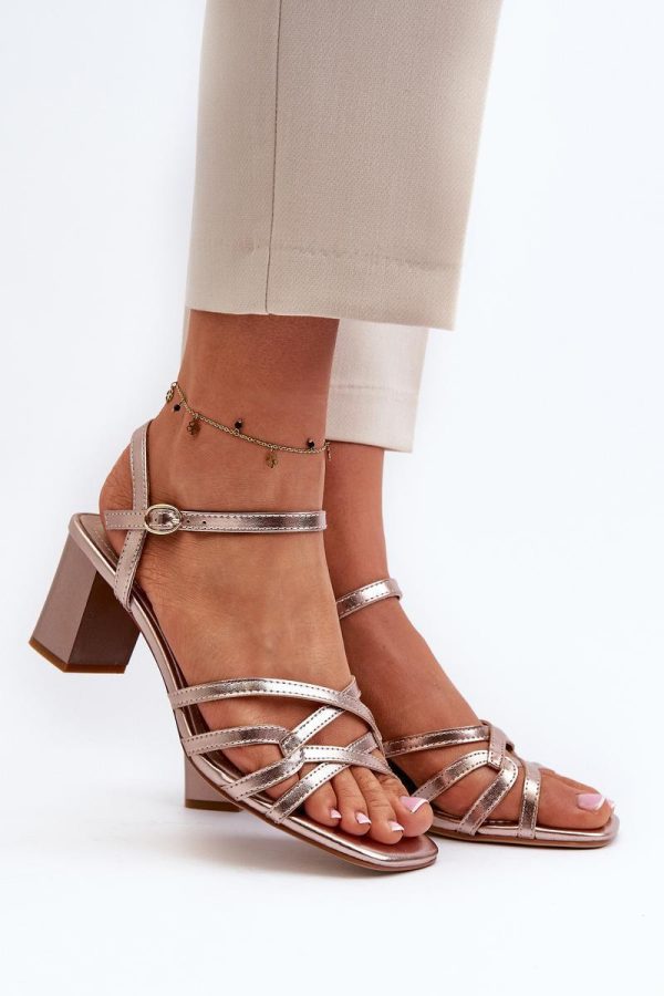yellow Heel sandals model 195745 Step in style