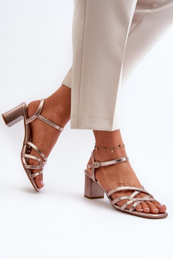 yellow Heel sandals model 195745 Step in style