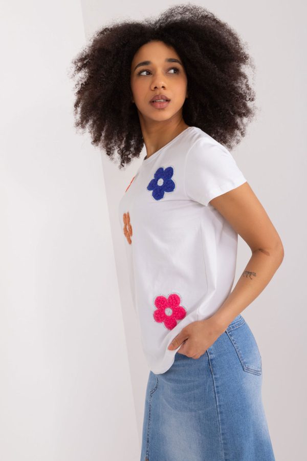 White Blouse in Women`s Blouses, Tunics with Cotton and Spandex