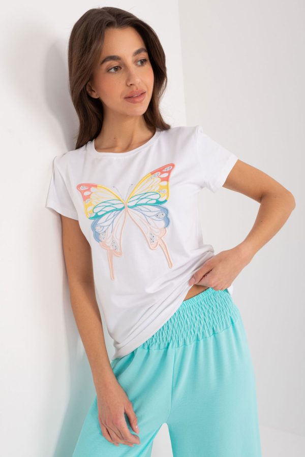 White Blouse in Women`s Blouses, Tunics with Cotton and Spandex