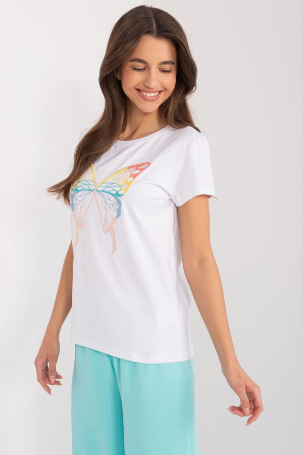 White Blouse in Women`s Blouses, Tunics with Cotton and Spandex