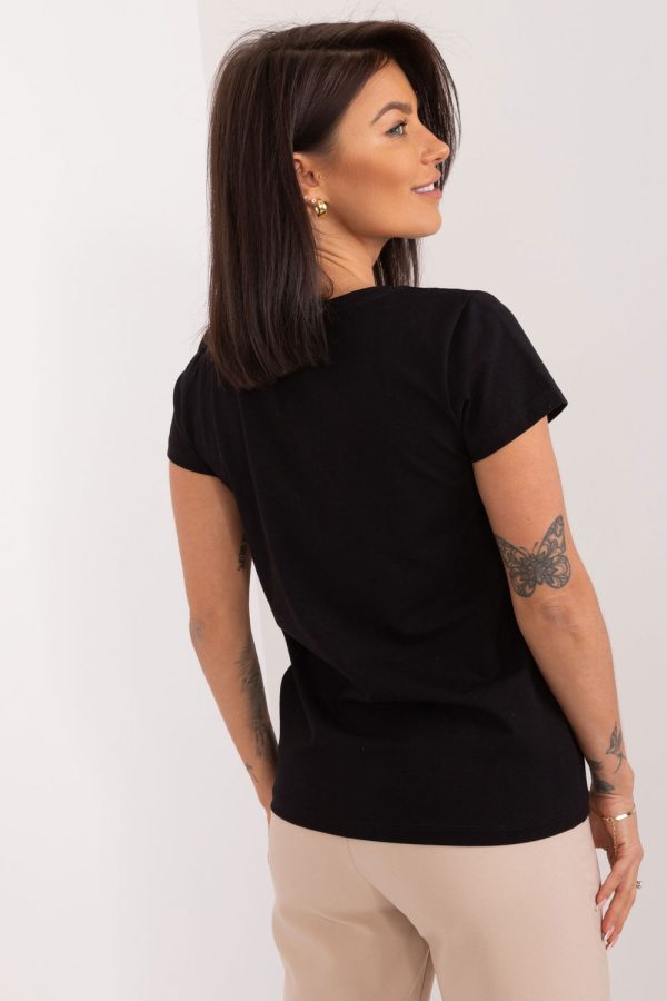 Black Blouse in Women`s Blouses, Tunics with Cotton and Spandex