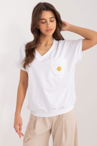 White Blouse in Women`s Blouses, Tunics with Cotton and Spandex