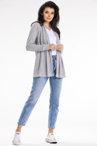 Grey Cardigan in Cardigans For Women, Ponchos with Polyester, Spandex and Viscose