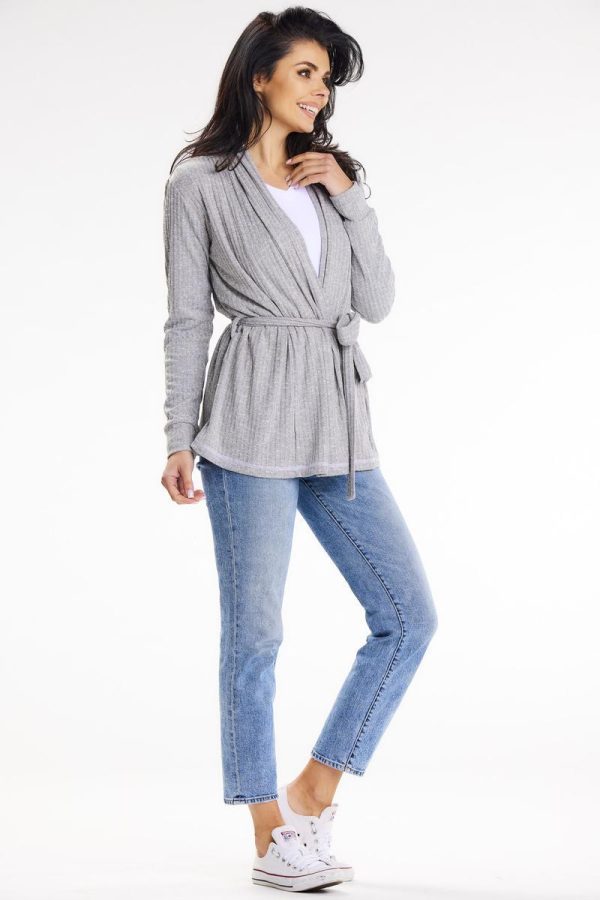 Grey Cardigan in Cardigans For Women, Ponchos with Polyester, Spandex and Viscose
