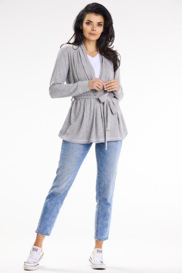 Grey Cardigan in Cardigans For Women, Ponchos with Polyester, Spandex and Viscose