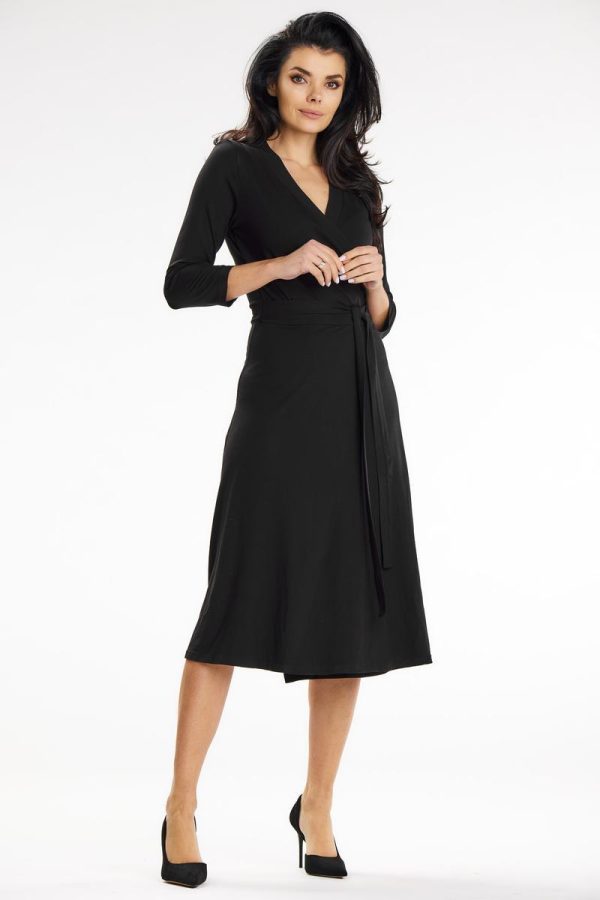 Black Daydress in Day Dresses with Spandex and Viscose