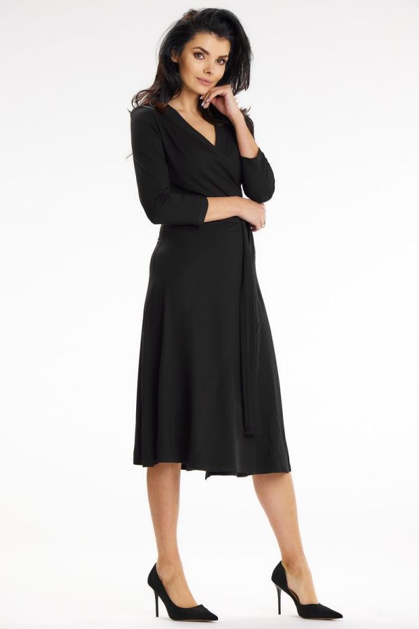 Black Daydress in Day Dresses with Spandex and Viscose