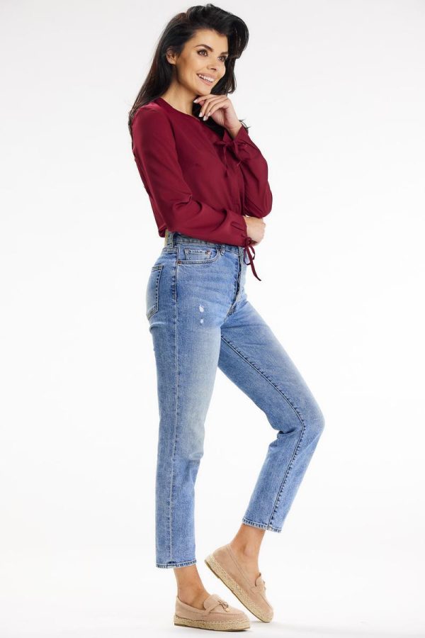 Red Blouse in Women`s Blouses, Tunics with Spandex and Polyester