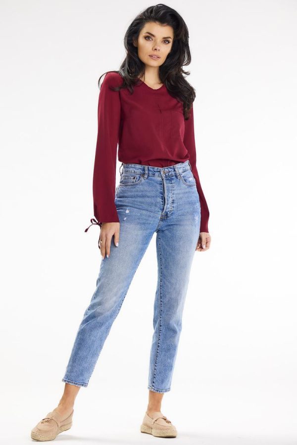 Red Blouse in Women`s Blouses, Tunics with Spandex and Polyester