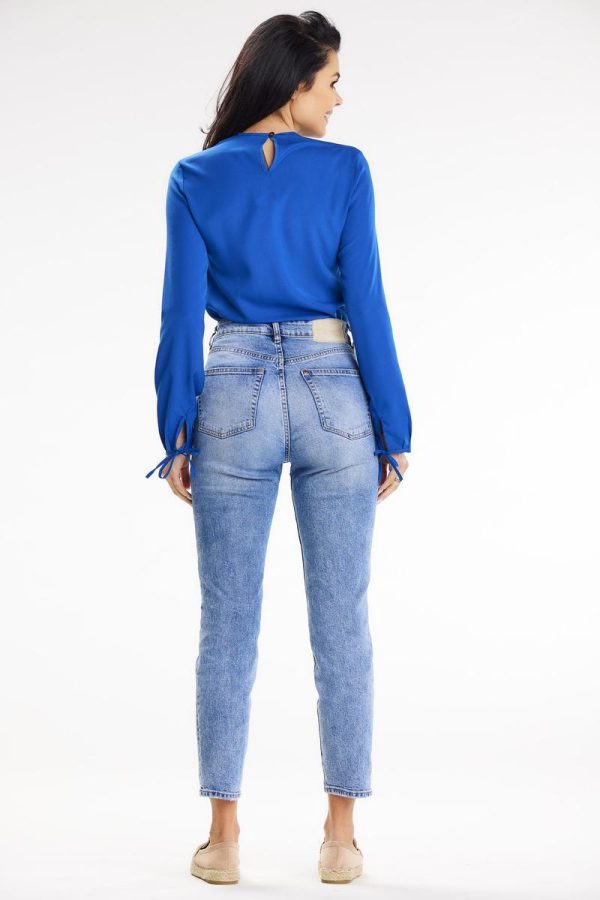 Blue Blouse in Women`s Blouses, Tunics with Spandex and Polyester
