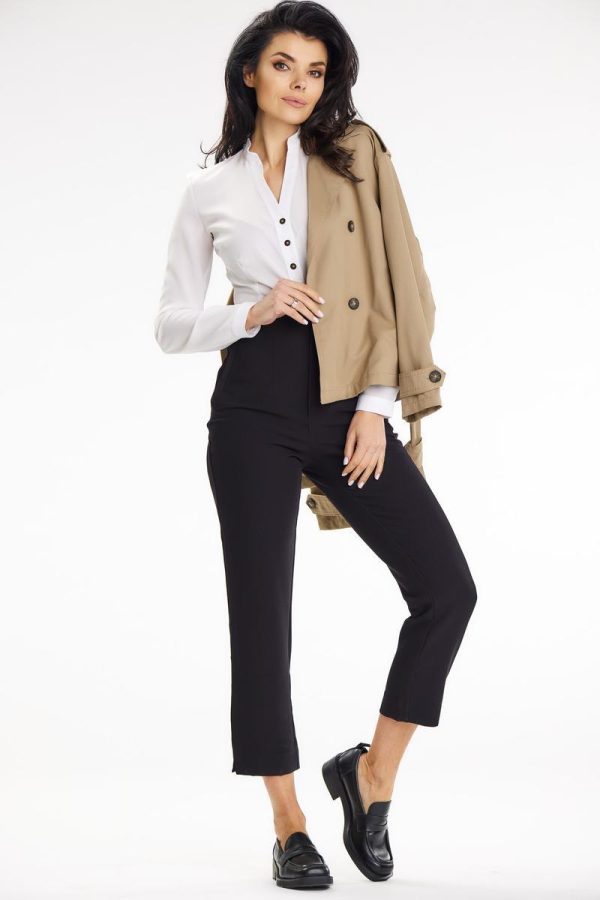 White Blouse in Women`s Blouses, Tunics with Spandex and Polyester