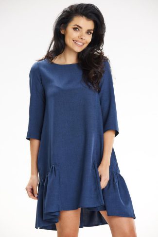 Navy Blue Daydress in Day Dresses with Len and Polyester