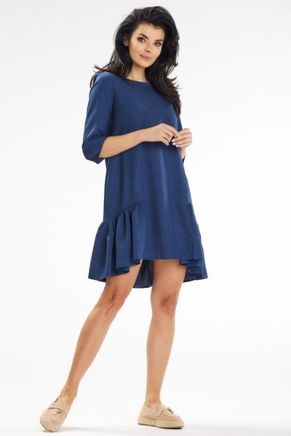 Navy Blue Daydress in Day Dresses with Len and Polyester
