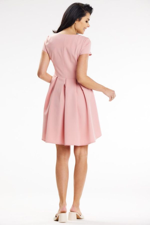 Pink Daydress in Day Dresses with Spandex, Polyester and Viscose