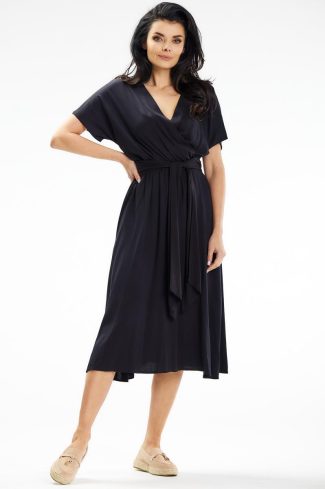 Black Daydress in Day Dresses with Spandex and Viscose