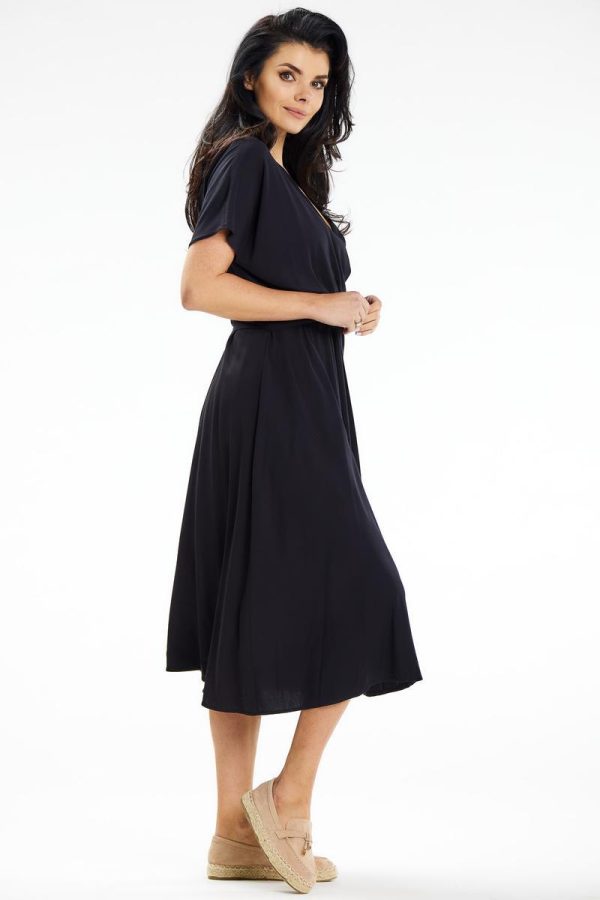 Black Daydress in Day Dresses with Spandex and Viscose