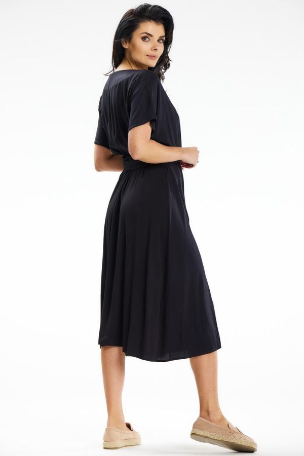 Black Daydress in Day Dresses with Spandex and Viscose