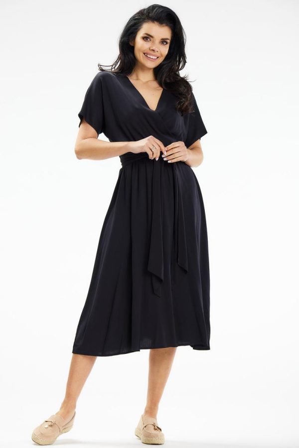 Black Daydress in Day Dresses with Spandex and Viscose
