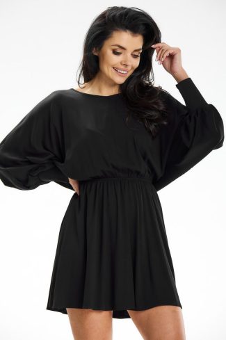 Black Daydress in Day Dresses with Spandex and Viscose