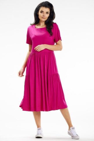 1026310 Pink Daydress in Day Dresses with Spandex and Viscose