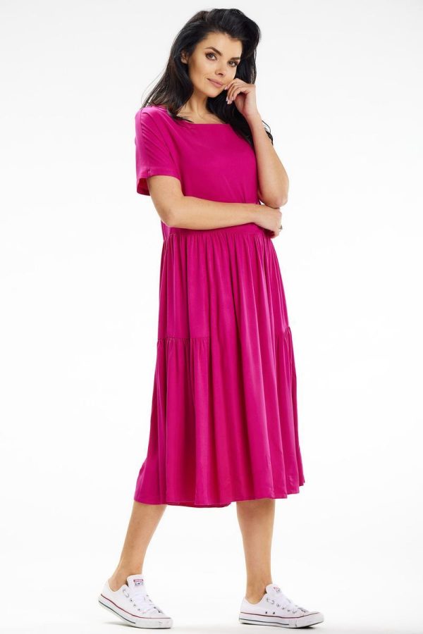 Pink Daydress in Day Dresses with Spandex and Viscose