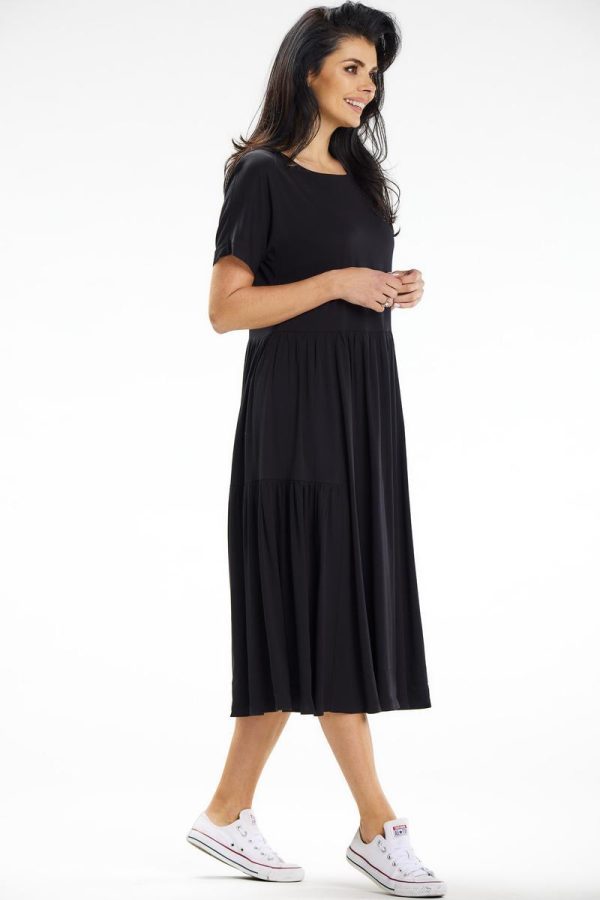 Black Daydress in Day Dresses with Spandex and Viscose