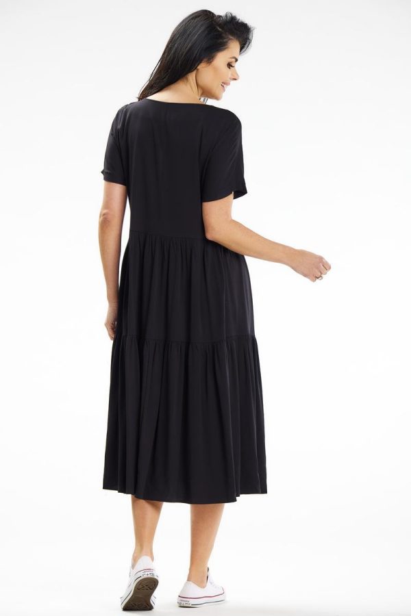 Black Daydress in Day Dresses with Spandex and Viscose
