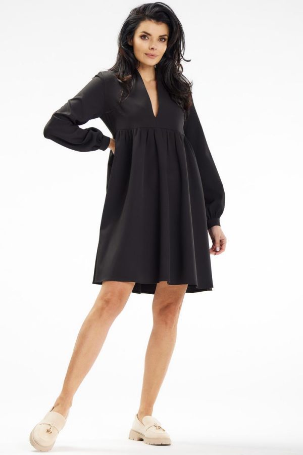 Black Daydress in Day Dresses with Spandex and Polyester