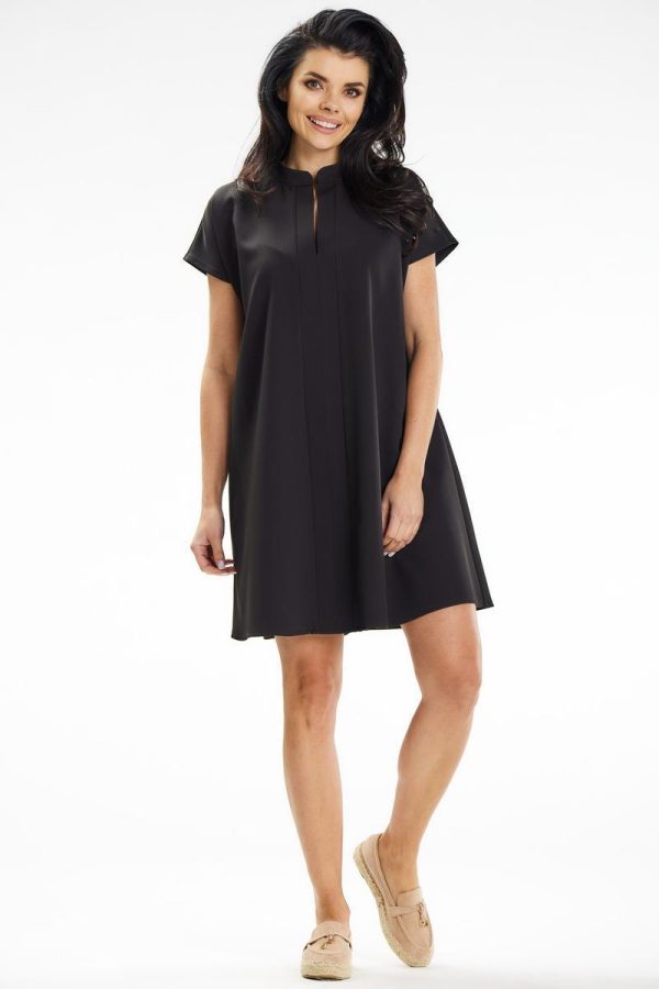 Black Daydress in Day Dresses with Spandex and Polyester