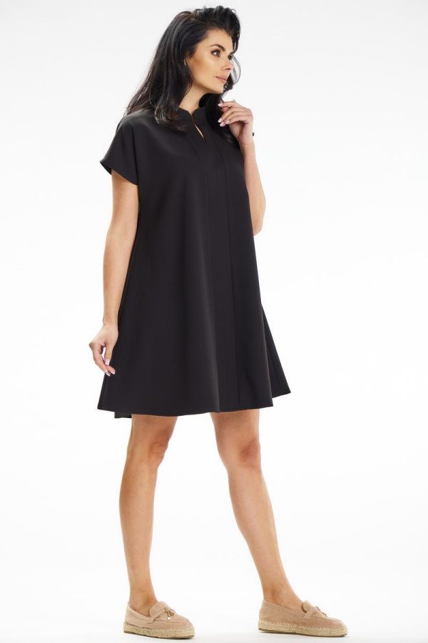 Black Daydress in Day Dresses with Spandex and Polyester