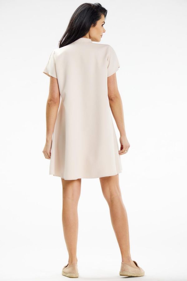 Beige Daydress in Day Dresses with Spandex and Polyester