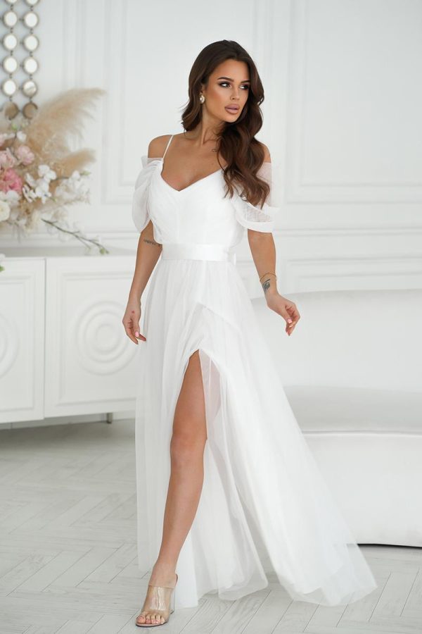 Beige Long Dress in Evening Dresses with