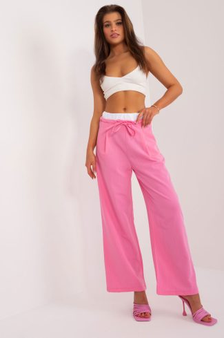 1027281 Pink Women Trousers in Pants, Trousers, Shorts with Spandex, Polyester and Viscose