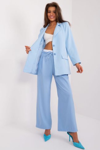 1027300 Blue Women Trousers in Pants, Trousers, Shorts with Spandex, Polyester and Viscose