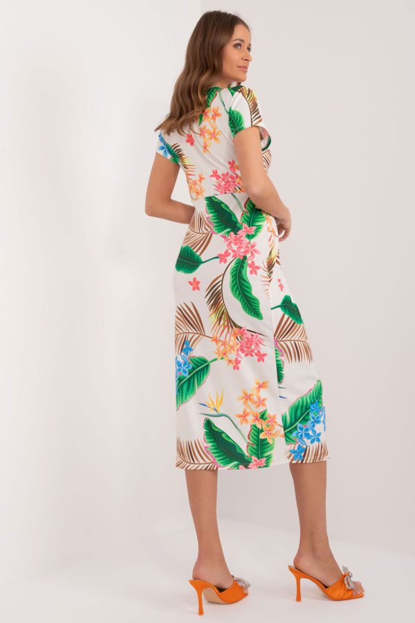 Beige Daydress in Day Dresses with Spandex and Polyester