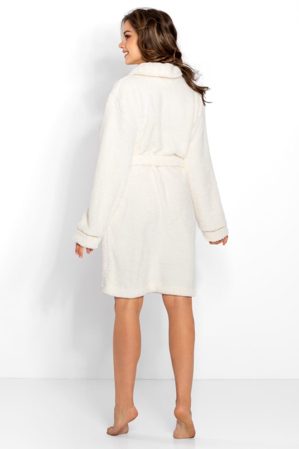 Beige Bathrobe in Dressing Gowns, Bathrobes For Women with Polyester