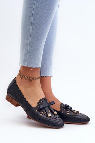 Navy Blue Ballet Flats in Ballet Flats, Ballet Pumps For Women with Fabric, Footbed, Upper Height and Heel Height
