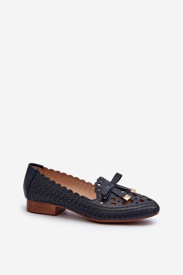 Navy Blue Ballet Flats in Ballet Flats, Ballet Pumps For Women with Fabric, Footbed, Upper Height and Heel Height