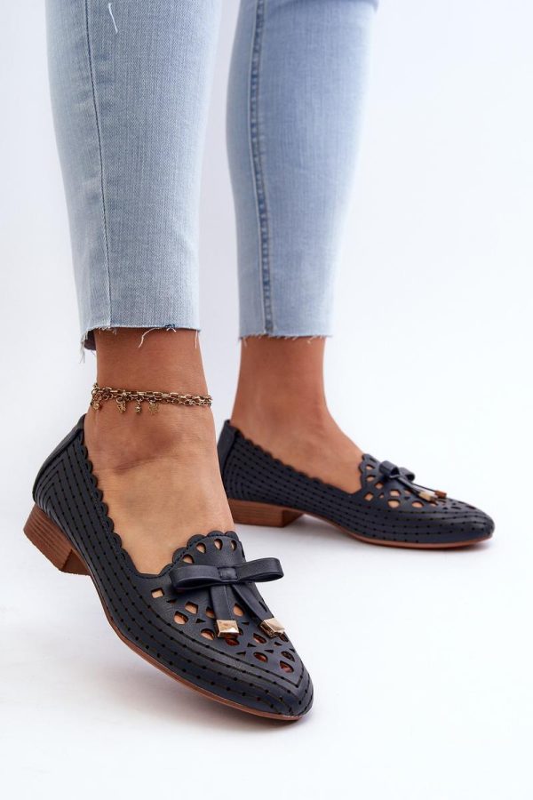 Navy Blue Ballet Flats in Ballet Flats, Ballet Pumps For Women with Fabric, Footbed, Upper Height and Heel Height