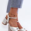 1027887.jpg Grey Heel Sandals in Sandals & Flip-Flops For Women with Fabric, Footbed and Heel Height