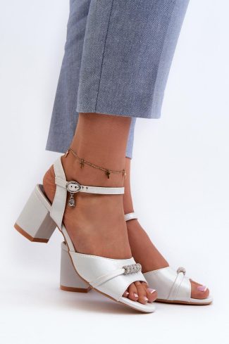 Grey Heel Sandals in Sandals & Flip-Flops For Women with Fabric, Footbed and Heel Height