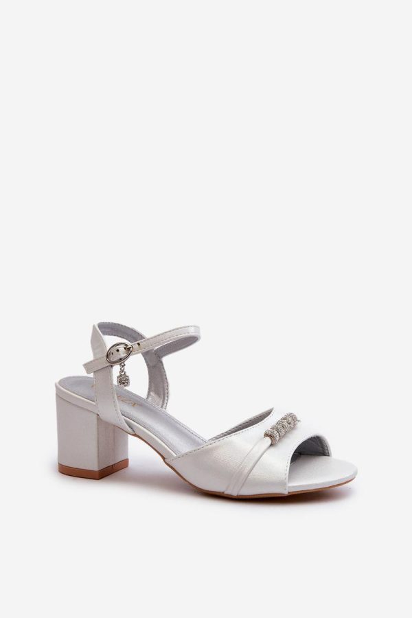 Grey Heel Sandals in Sandals & Flip-Flops For Women with Fabric, Footbed and Heel Height