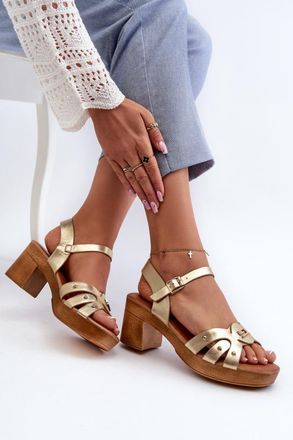 yellow Heel sandals model 196334 Step in style