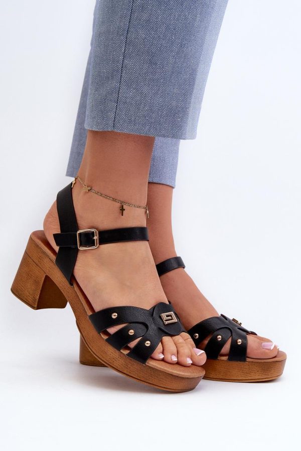 black Heel sandals model 196335 Step in style