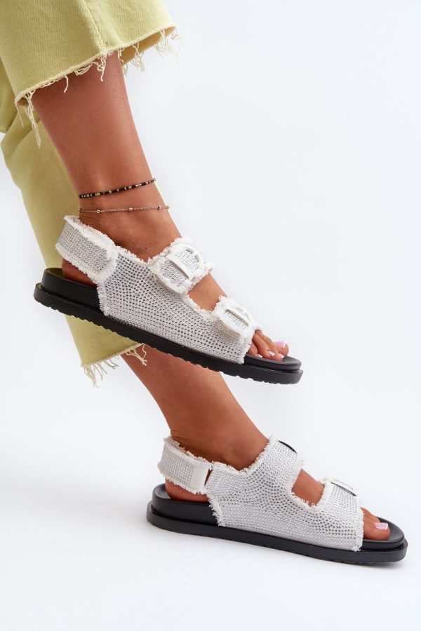 White Sandals in Sandals & Flip-Flops For Women with Fabric, Footbed and Platform Height