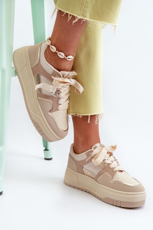 beige Platform sneakers model 196356 Step in style