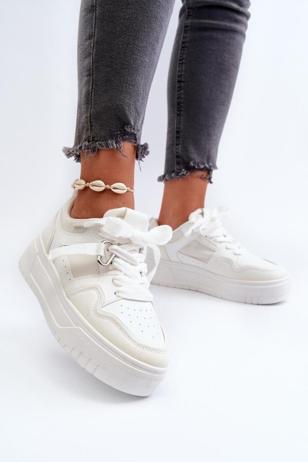 white Platform sneakers model 196357 Step in style