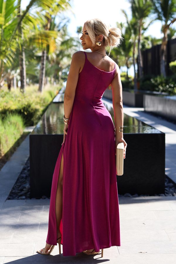 Pink Long Dress in Evening Dresses with Spandex and Polyester