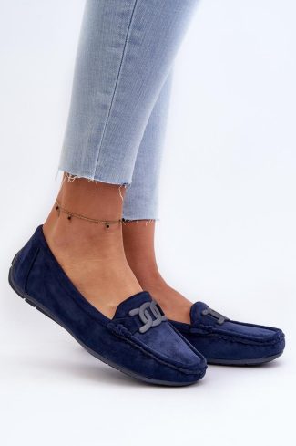 1028068.jpg Navy Blue Mocassin in Moccasins, Loafers with Fabric, Footbed, Upper Height and Sole Height